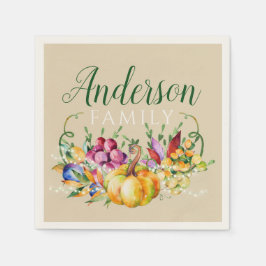 Harvest Bouquet Family Name Herfst Servet