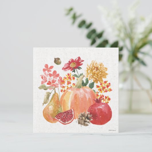Harvest Bouquet Feestdagenkaart (Staand voorkant)