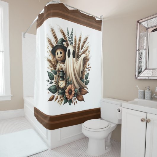 Harvest Companions - Lantaarnlicht en herfstgeest Douchegordijn (In situ)