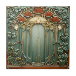 Harvest Crescendo Art Nouveau vintage bloemmotief Tegeltje