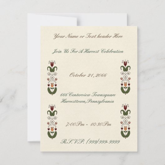 Harvest Dance Kaart (Achterkant)