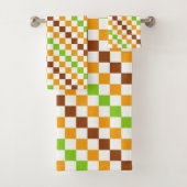 Harvest diagonal checkerboard pattern bad handdoek (Insitu)