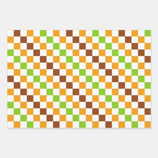 Harvest diagonal checkerboard pattern inpakpapier vel (Voorkant 2)
