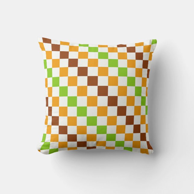 Harvest diagonal checkerboard pattern kussen (Voorkant)
