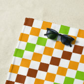 Harvest diagonal checkerboard pattern strandlaken (In situ)