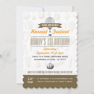 Harvest Festival Birthday Invitations Save Date Save The Date