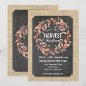 Harvest Festival Herfst Chalk Burlap Leaf Wreath Kaart (Voorkant / Achterkant)