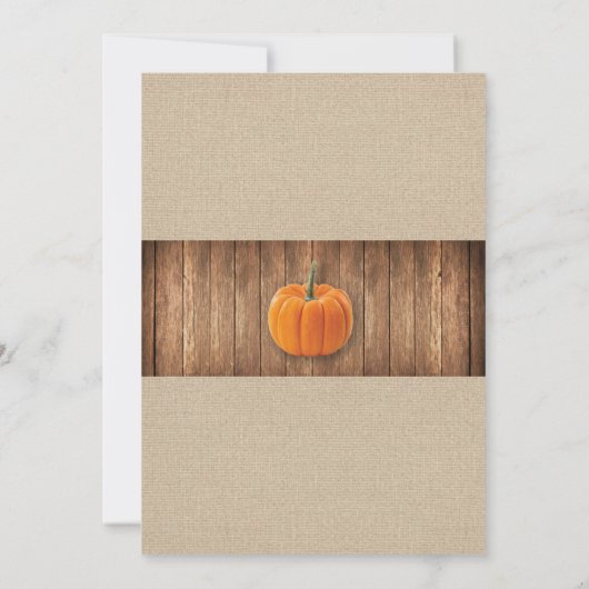 Harvest Festival Pumpkin Rustic Wood Chalk Invite Kaart (Achterkant)