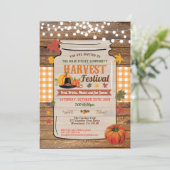 Harvest festival rustige houtopening jar party kaart (Staand voorkant)