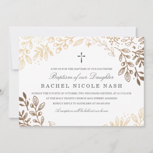 Harvest Flowers Baptism Kaart (Voorkant)