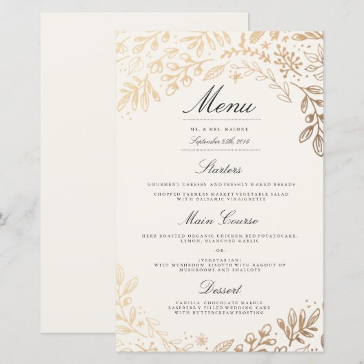 Harvest Flowers Weddenningmenu (Voorkant / Achterkant)