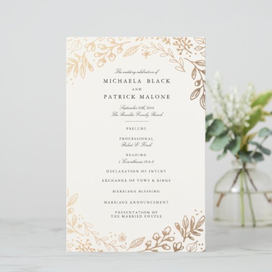 Harvest Flowers Wedding Programme (Staand voorkant)