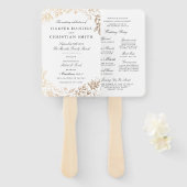 Harvest Flowers Wedding Programme Handwaaier (Voorkant en achterkant)