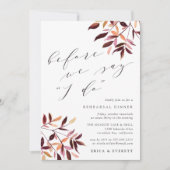 Harvest Foliage Rehearsal Dinner Invitation Kaart (Voorkant)