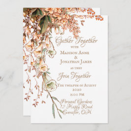 Harvest Garland Script Elegant Fall Wedding Kaart