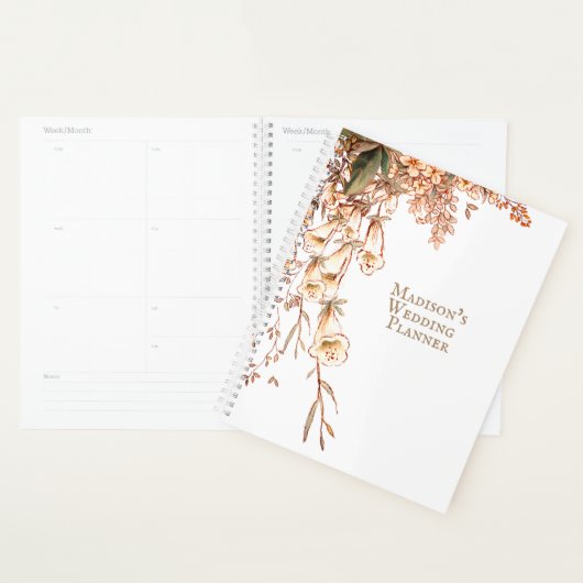 Harvest Garland Script Elegant Fall Wedding Name Planner (Display)