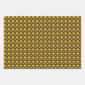 Harvest Gold Black Buffalo Heart Plaid Inpakpapier Vel (Voorkant 3)