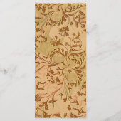 Harvest Gold Boho en Gold Leaf Wedding Menu (Achterkant)