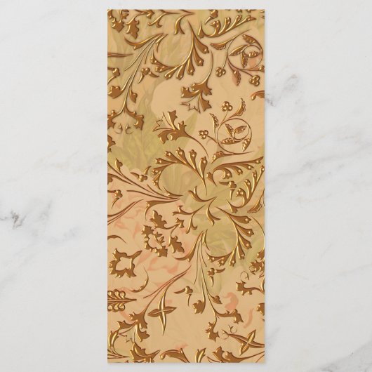 Harvest Gold Boho en Gold Leaf Wedding Menu (Achterkant)