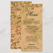 Harvest Gold Boho en Gold Leaf Wedding Menu (Voorkant / Achterkant)