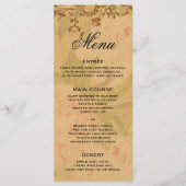 Harvest Gold Boho en Gold Leaf Wedding Menu (Voorkant)