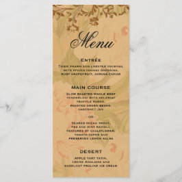 Harvest Gold Boho en Gold Leaf Wedding Menu