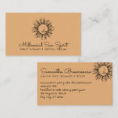 Harvest Gold Celestial Sun Face Visitekaartje (Voorkant / Achterkant)