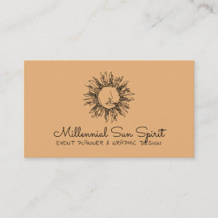 Harvest Gold Celestial Sun Face Visitekaartje
