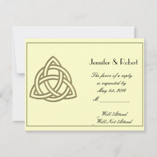 Harvest Gold Celtic Knot Response Card RSVP Kaartje