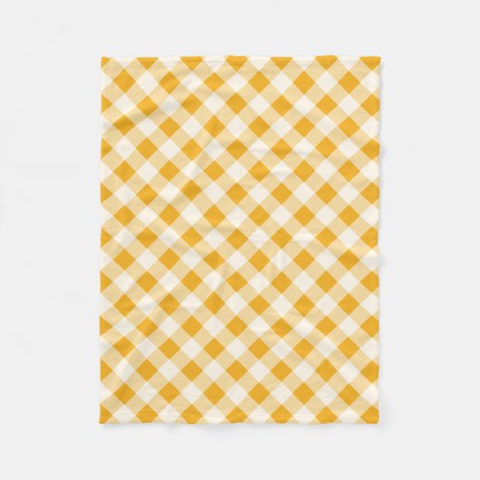Harvest Gold Gingham Fleece Deken (Voorkant)