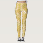 Harvest Gold Gingham Heart Patch Plaid Leggings (Voorkant)