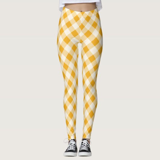 Harvest Gold Gingham Leggings (Voorkant)