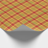 Harvest gold plaid cadeaupapier (Hoek)
