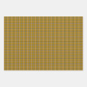 Harvest Gold Plaid Windowpane Pattern Retro Inpakpapier Vel (Voorkant)