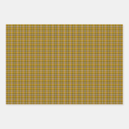 Harvest Gold Plaid Windowpane Pattern Retro Inpakpapier Vel