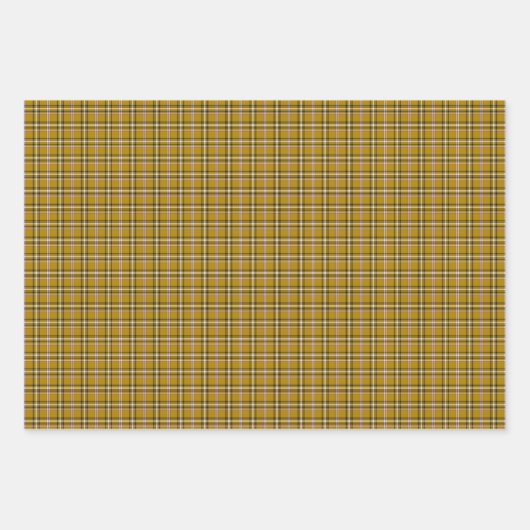 Harvest Gold Plaid Windowpane Pattern Retro Inpakpapier Vel (Voorkant)