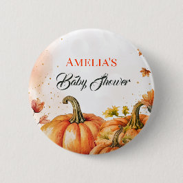 Harvest Gourd Watercolor Baby Shower Party Ronde Button 5,7 Cm