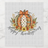 Harvest Grace Thanksgiving  Wijn Etiket (Enkel label)