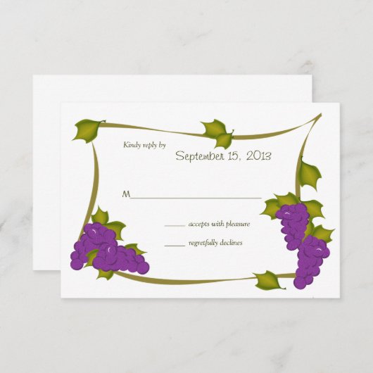 Harvest Grapes Response Kaart (Voorkant / Achterkant)