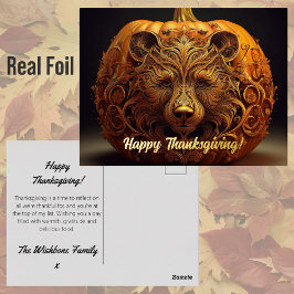 Harvest Guardian Beer pompoen Thanksgiving Folie Feestdagen Briefkaart
