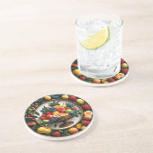 Harvest Halo Round Sandstone Zandsteen Onderzetter (Zijkant)