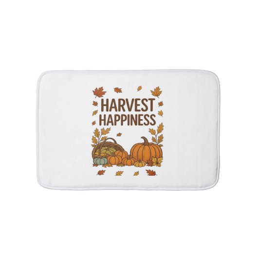 Harvest Happiness - Herfstpompoen & herfstbladeren Badmat (Voorkant)