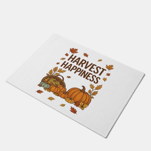 Harvest Happiness - Herfstpompoen & herfstbladeren Deurmat (Schuin)