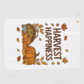Harvest Happiness - Herfstpompoen & herfstbladeren Golfhanddoek (Horizontaal)