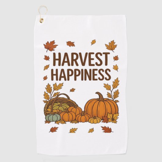 Harvest Happiness - Herfstpompoen & herfstbladeren Golfhanddoek (Voorkant)