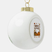 Harvest Happiness - Herfstpompoen & herfstbladeren Keramische Bal Ornament (Links)