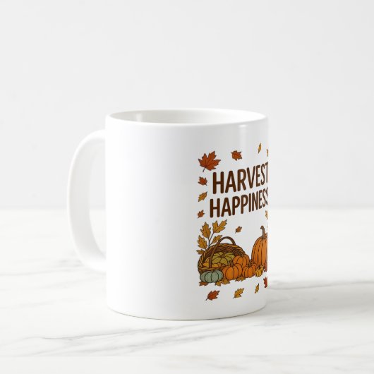 Harvest Happiness - Herfstpompoen & herfstbladeren Koffiemok (Voorkant links)