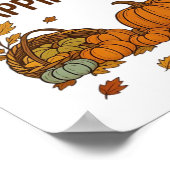 Harvest Happiness - Herfstpompoen & herfstbladeren Poster (Hoek)