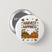 Harvest Happiness - Herfstpompoen & herfstbladeren Ronde Button 5,7 Cm (Voorkant /achterkant)