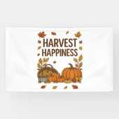 Harvest Happiness - Herfstpompoen & herfstbladeren Spandoek (Horizontaal)